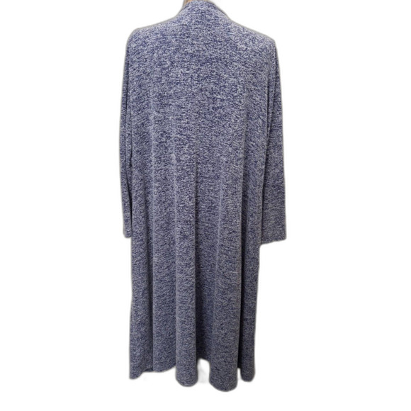 Lularoe Sarah Duster Cardigan Open Heathered Purple Pockets Cozycore Size Large - Picture 4 of 6